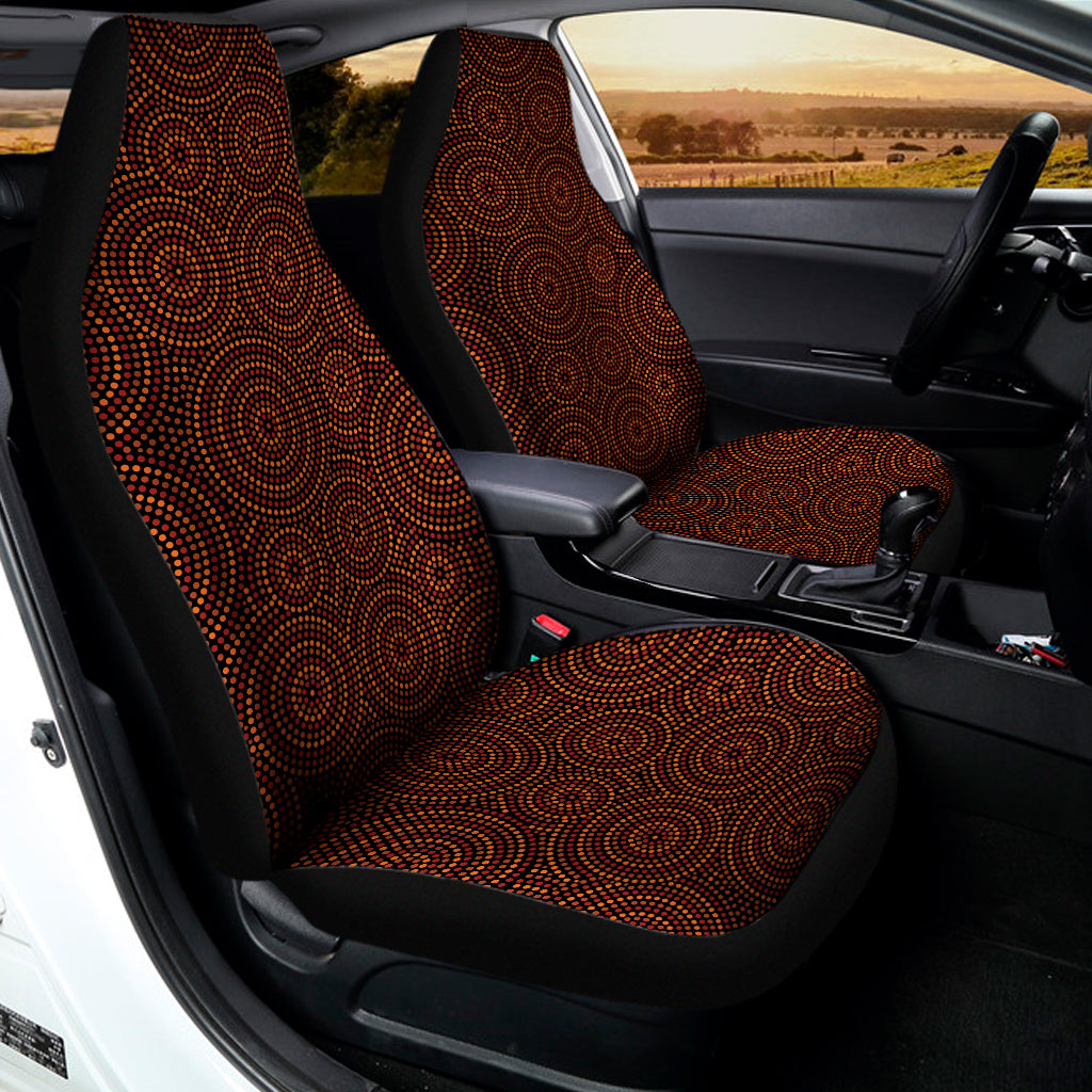 Brown Aboriginal Dot Pattern Print Universal Fit Car Seat Covers