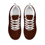 Brown Aboriginal Dot Pattern Print White Sneakers