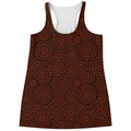 Brown Aboriginal Dot Pattern Print Women's Racerback Tank Top