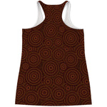Brown Aboriginal Dot Pattern Print Women's Racerback Tank Top