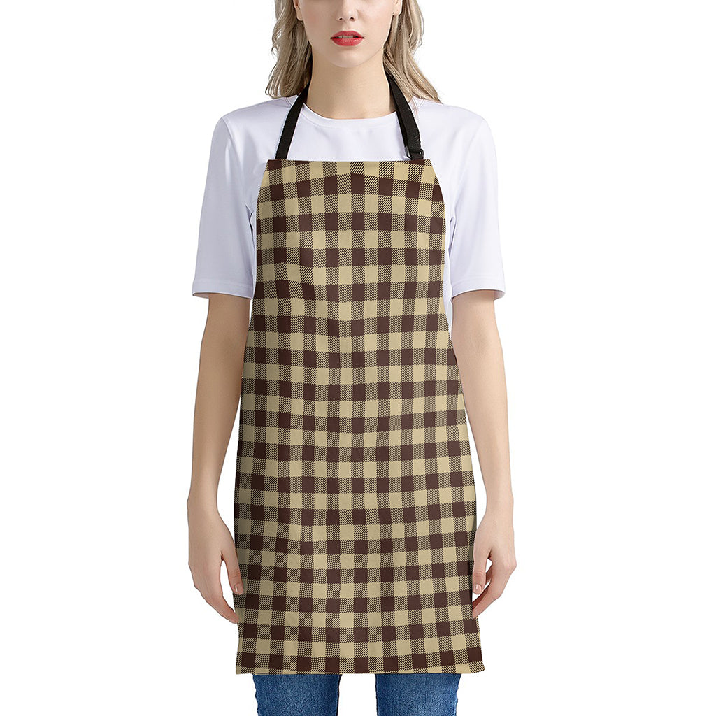 Brown And Beige Buffalo Check Print Apron