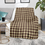 Brown And Beige Buffalo Check Print Blanket