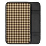 Brown And Beige Buffalo Check Print Car Center Console Cover