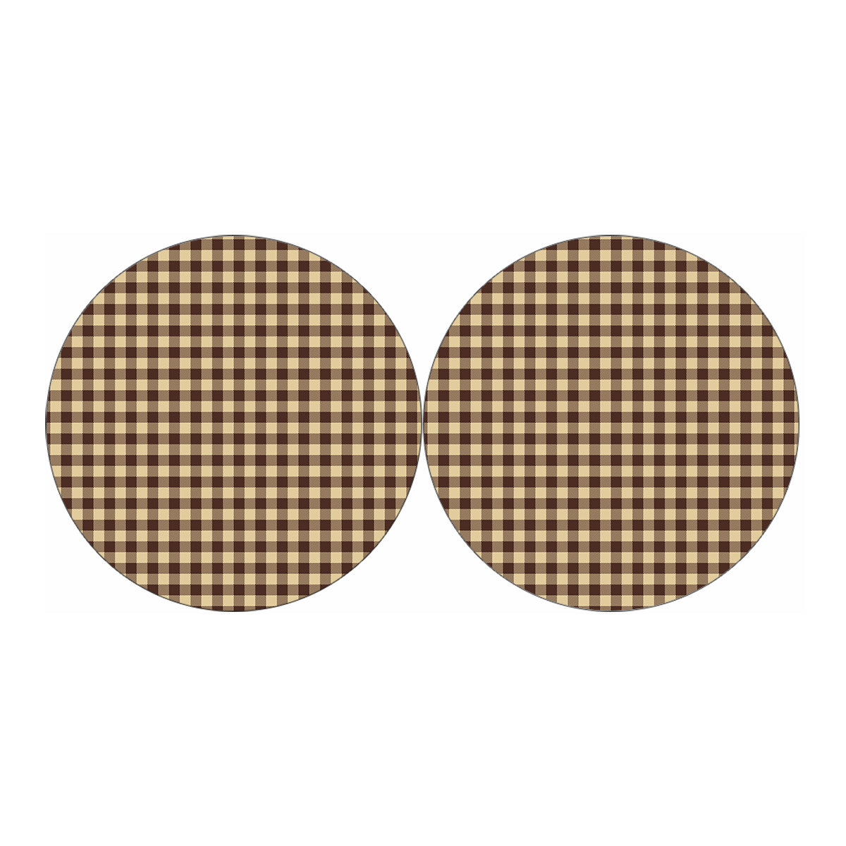 Brown And Beige Buffalo Check Print Car Coasters