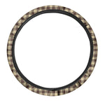 Brown And Beige Buffalo Check Print Car Steering Wheel Cover