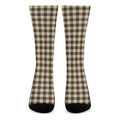 Brown And Beige Buffalo Check Print Crew Socks