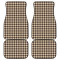 Brown And Beige Buffalo Check Print Front and Back Car Floor Mats