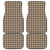 Brown And Beige Buffalo Check Print Front and Back Car Floor Mats