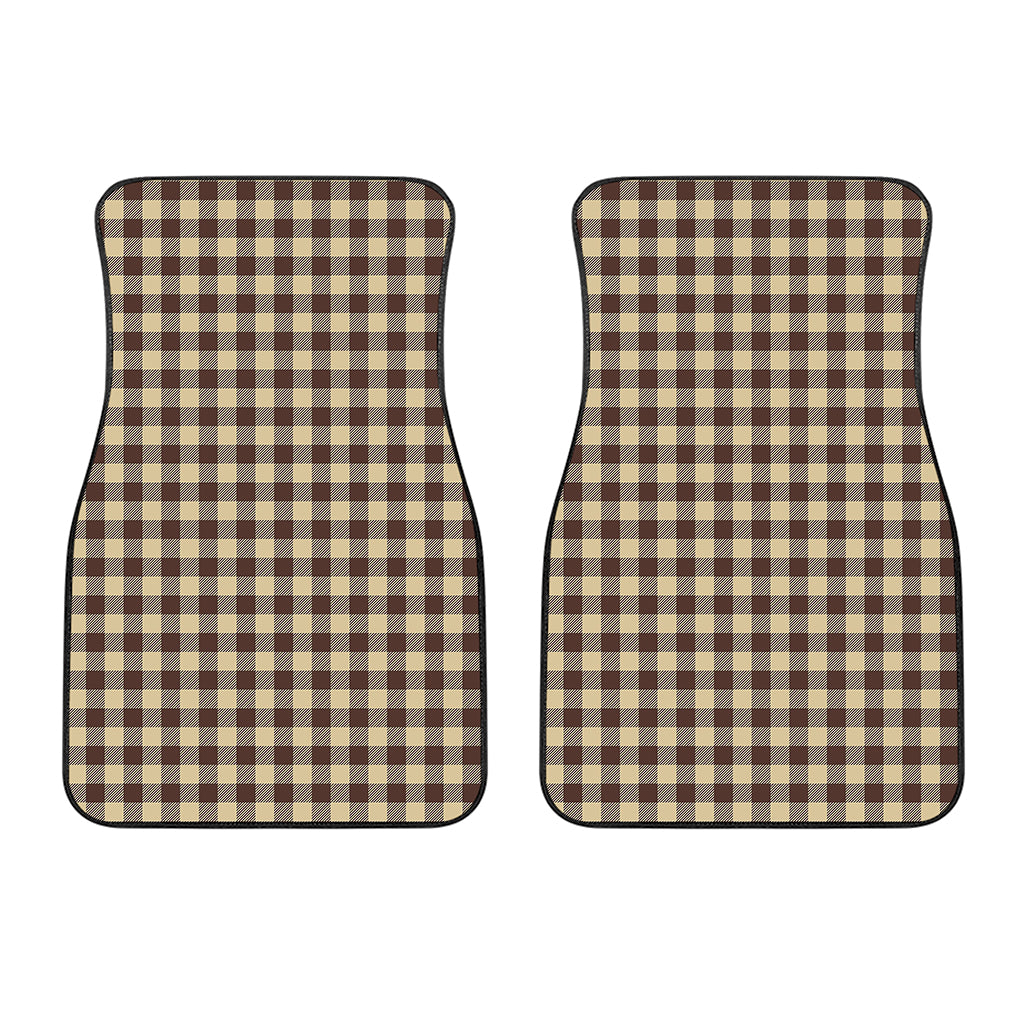 Brown And Beige Buffalo Check Print Front Car Floor Mats