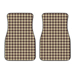 Brown And Beige Buffalo Check Print Front Car Floor Mats