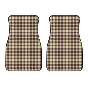 Brown And Beige Buffalo Check Print Front Car Floor Mats