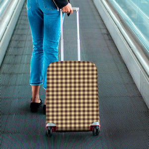 Brown And Beige Buffalo Check Print Luggage Cover