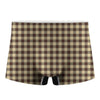 Brown And Beige Buffalo Check Print Men's Boxer Briefs