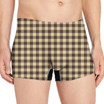 Brown And Beige Buffalo Check Print Men's Boxer Briefs