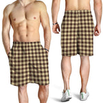 Brown And Beige Buffalo Check Print Men's Shorts