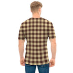 Brown And Beige Buffalo Check Print Men's T-Shirt