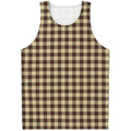 Brown And Beige Buffalo Check Print Men's Tank Top