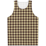 Brown And Beige Buffalo Check Print Men's Tank Top