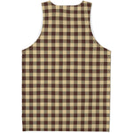 Brown And Beige Buffalo Check Print Men's Tank Top