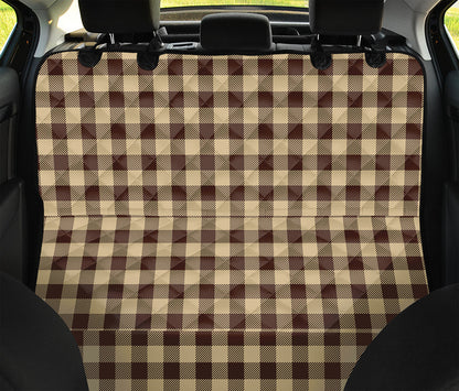 Brown And Beige Buffalo Check Print Pet Car Back Seat Cover
