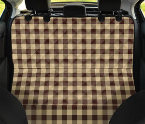 Brown And Beige Buffalo Check Print Pet Car Back Seat Cover