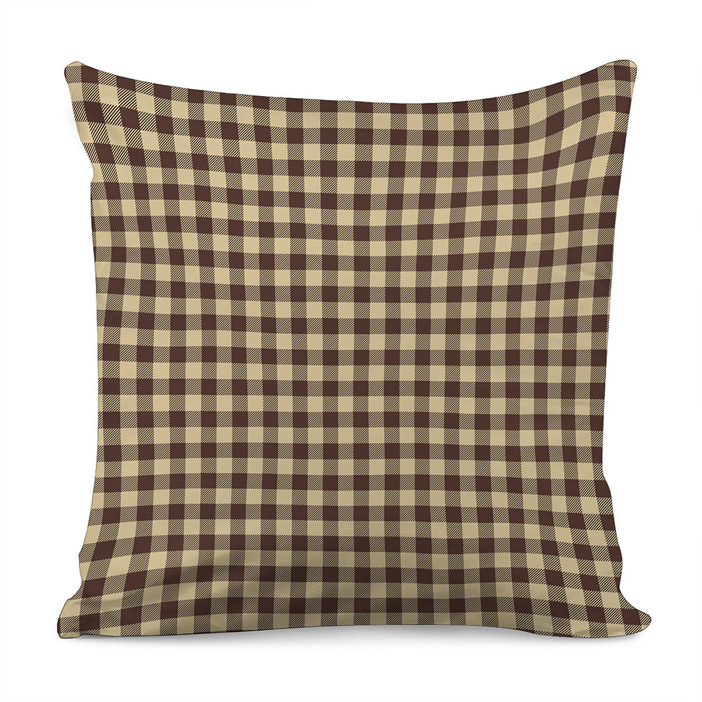 Brown And Beige Buffalo Check Print Pillow Cover
