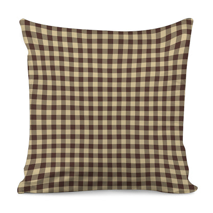 Brown And Beige Buffalo Check Print Pillow Cover