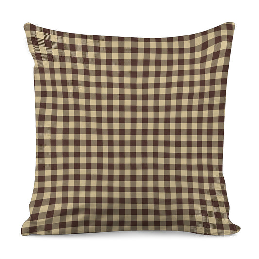 Brown And Beige Buffalo Check Print Pillow Cover