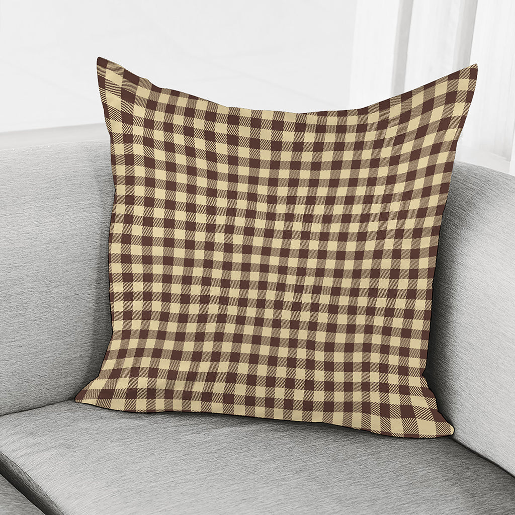 Brown And Beige Buffalo Check Print Pillow Cover