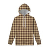 Brown And Beige Buffalo Check Print Pullover Hoodie