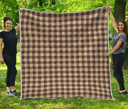 Brown And Beige Buffalo Check Print Quilt