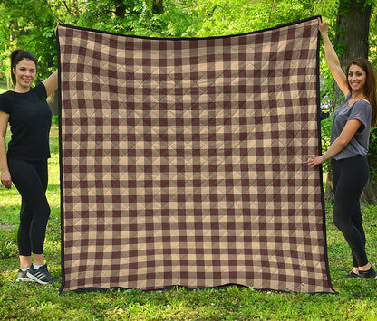 Brown And Beige Buffalo Check Print Quilt