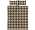 Brown And Beige Buffalo Check Print Quilt Bed Set