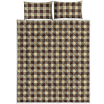 Brown And Beige Buffalo Check Print Quilt Bed Set