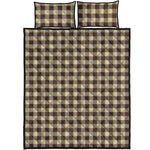 Brown And Beige Buffalo Check Print Quilt Bed Set