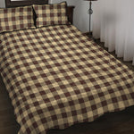Brown And Beige Buffalo Check Print Quilt Bed Set