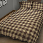 Brown And Beige Buffalo Check Print Quilt Bed Set