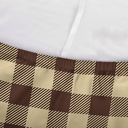 Brown And Beige Buffalo Check Print Sofa Cover