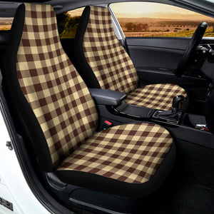 Brown And Beige Buffalo Check Print Universal Fit Car Seat Covers