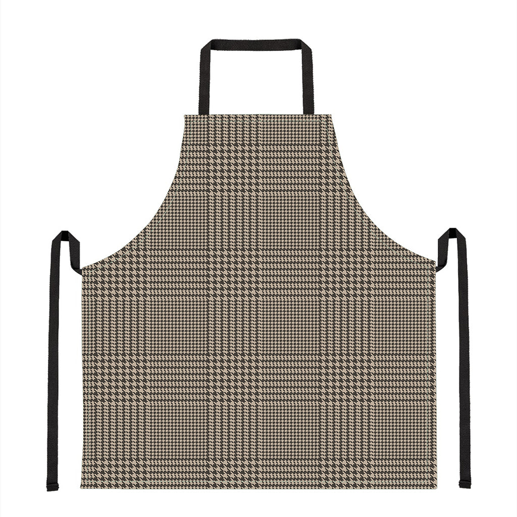 Brown And Beige Glen Plaid Print Apron