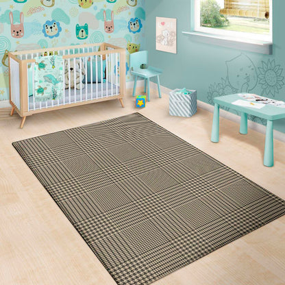 Brown And Beige Glen Plaid Print Area Rug