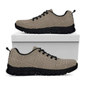 Brown And Beige Glen Plaid Print Black Running Shoes