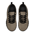Brown And Beige Glen Plaid Print Black Sneakers
