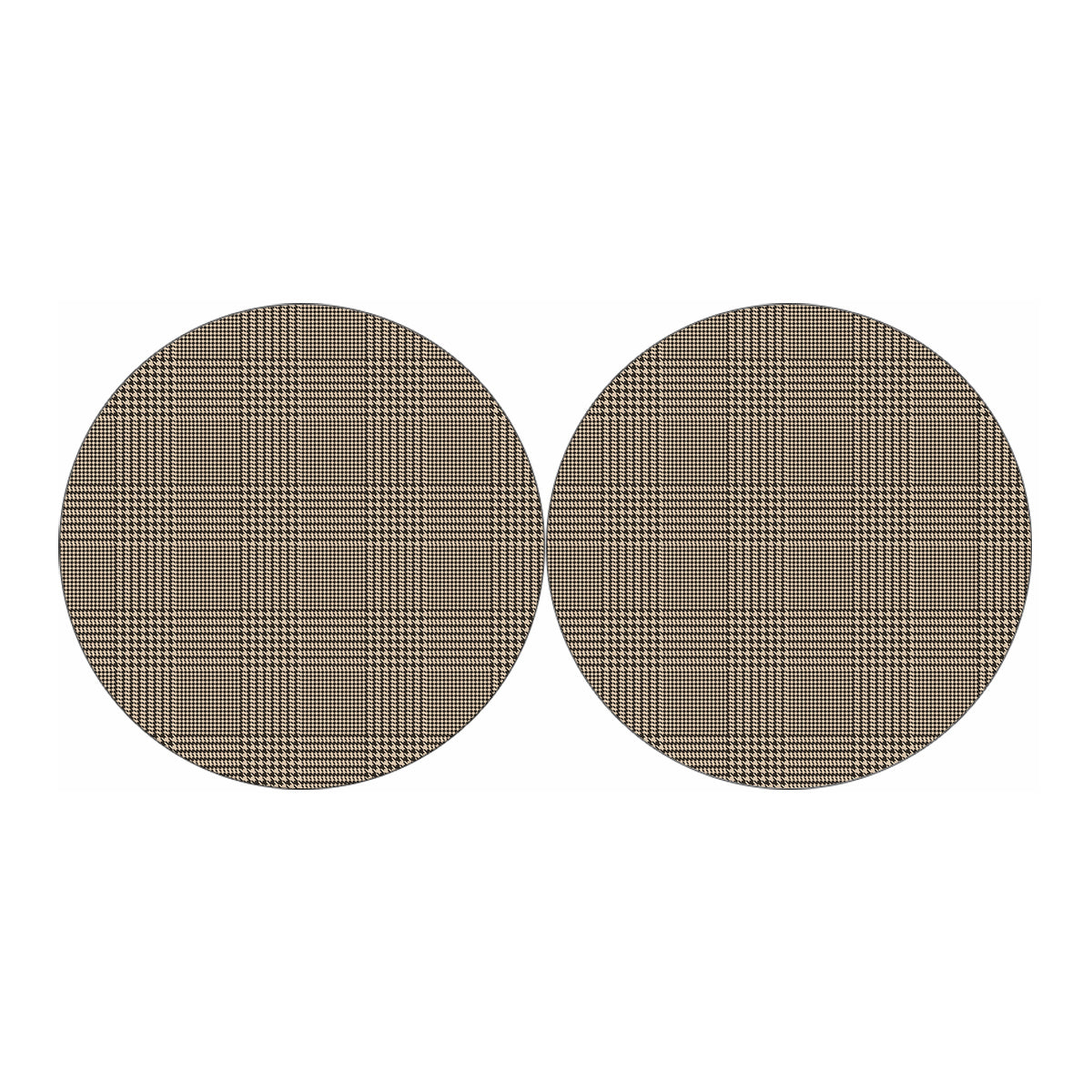 Brown And Beige Glen Plaid Print Car Coasters