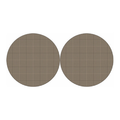 Brown And Beige Glen Plaid Print Car Coasters