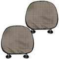 Brown And Beige Glen Plaid Print Car Headrest Covers