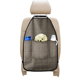 Brown And Beige Glen Plaid Print Car Seat Organizers