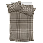 Brown And Beige Glen Plaid Print Duvet Cover Bedding Set