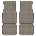 Brown And Beige Glen Plaid Print Front and Back Car Floor Mats