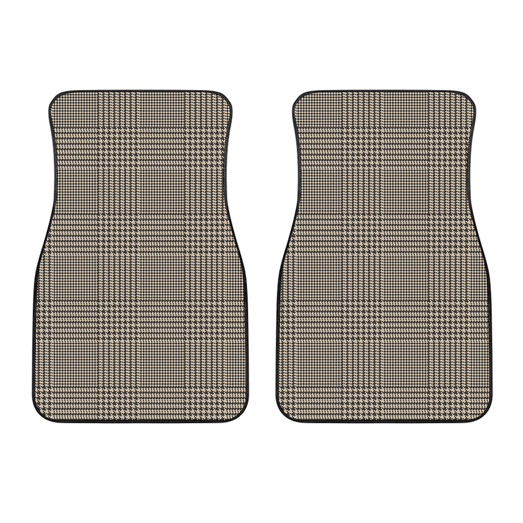 Brown And Beige Glen Plaid Print Front Car Floor Mats